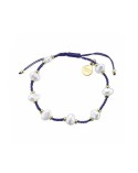 Pulsera Duran perlas azul dorada