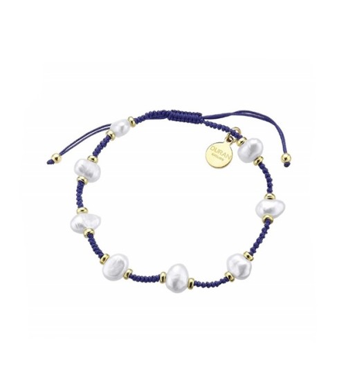 Pulsera Duran perlas azul dorada