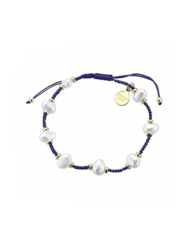 Pulsera Duran perlas azul dorada