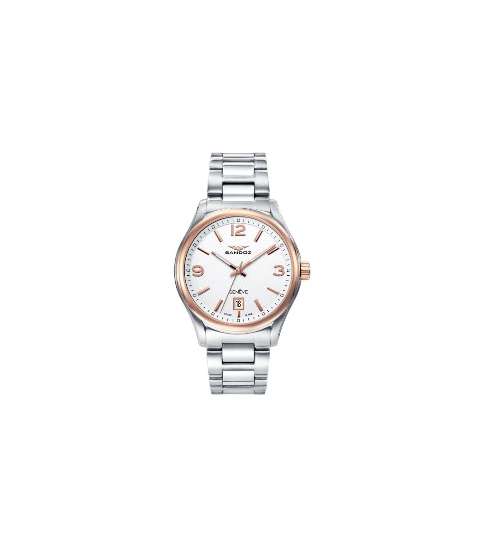 Reloj Sandoz hombre bicolor rosado 81425-95