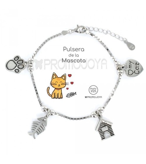 Pulsera "Eres lo Más" Mascota Gato - Plata de Ley