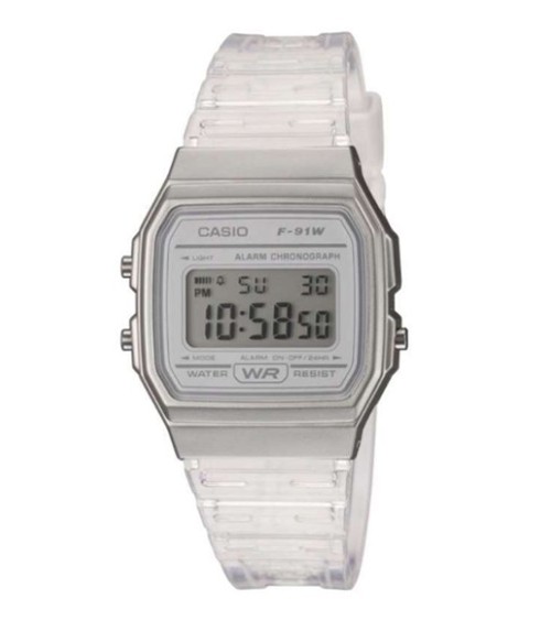 Reloj Casio vintage transparente F-91WS-7EF