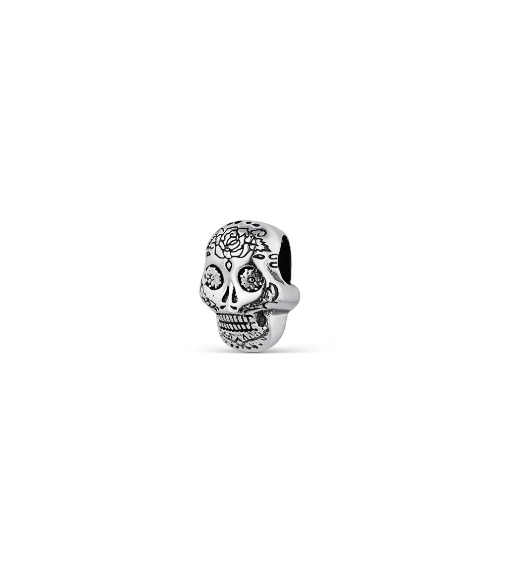 Abalorio plata calavera