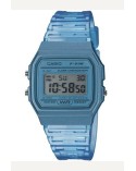 Reloj Casio vintage azul transparente F-91WS-2EF