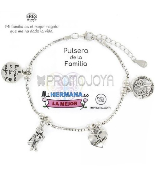 Pulsera plata Hermana Eres lo Más