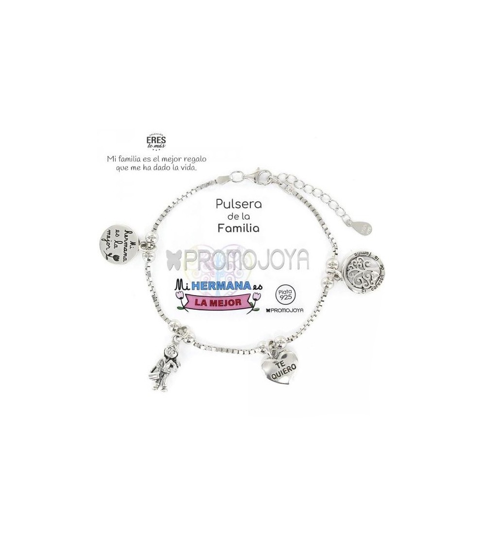 Pulsera plata Hermana Eres lo Más