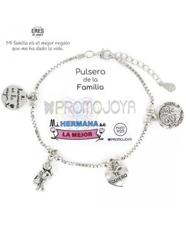 Pulsera plata Hermana Eres lo Más