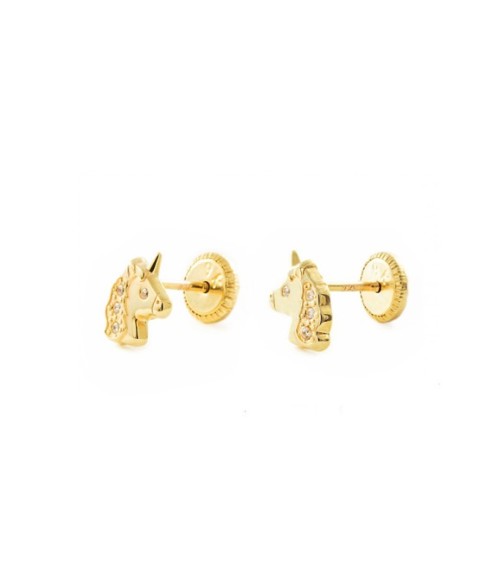 Pendientes de Oro Unicornio