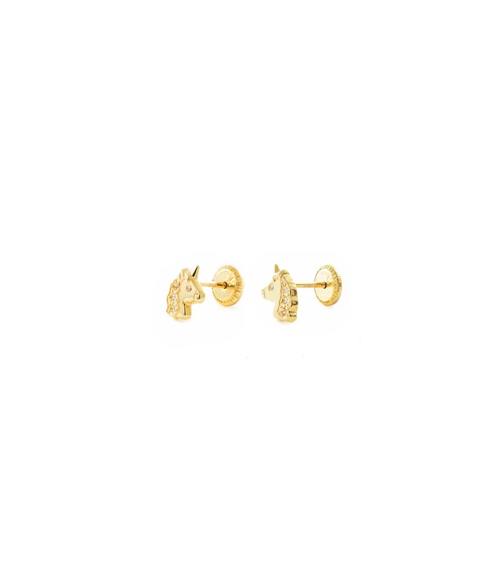 Pendientes de Oro Unicornio