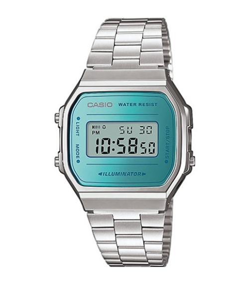 Reloj Casio efecto espejo azul A168WEM-2EF