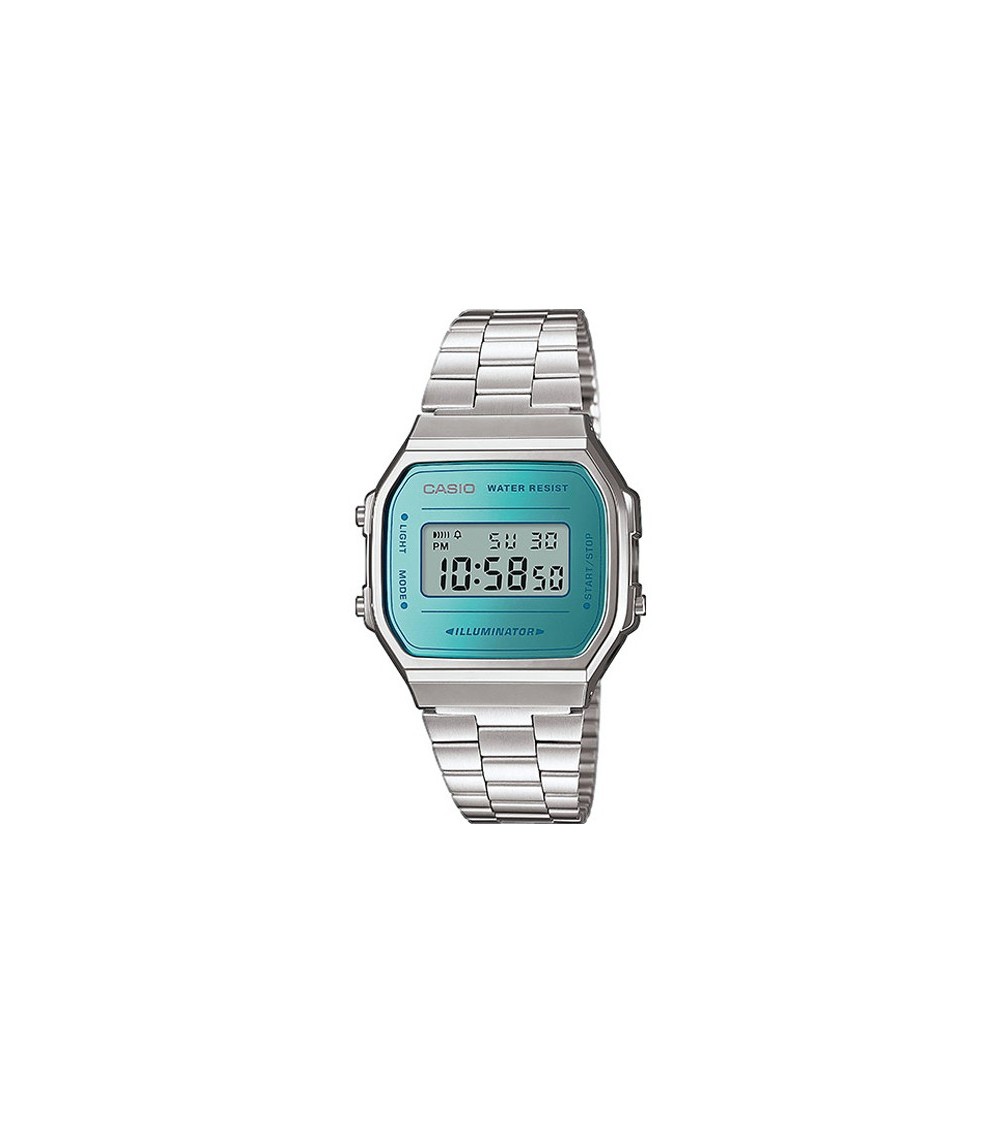 Reloj Casio efecto espejo azul A168WEM-2EF