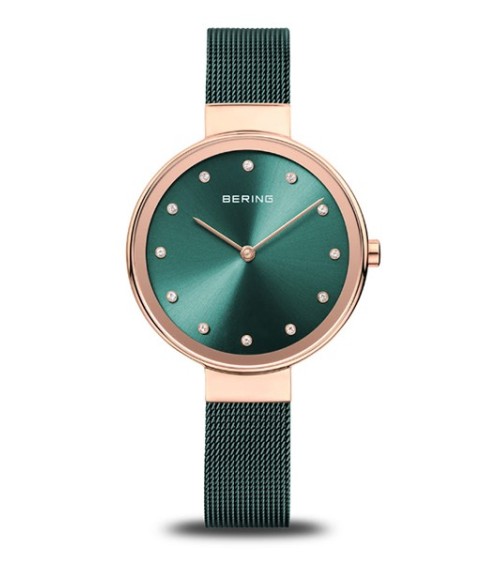 Reloj Bering verde rosado 12034-868