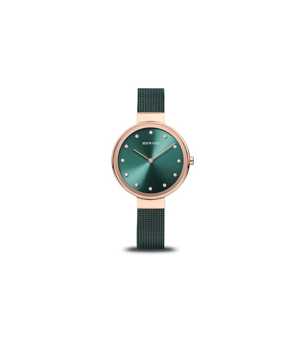 Reloj Bering verde rosado 12034-868