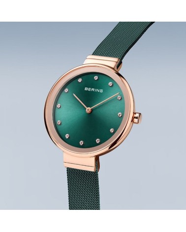 Reloj Bering verde rosado 12034-868