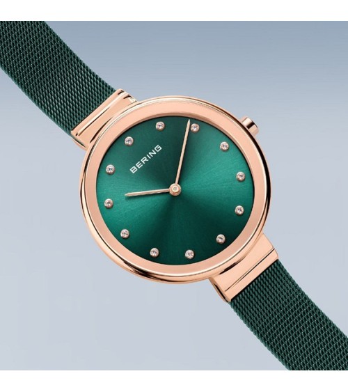 Reloj Bering verde rosado 12034-868