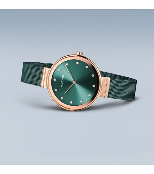 Reloj Bering verde rosado 12034-868