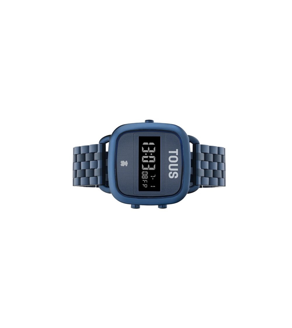 Reloj digital con brazalete de acero en color azul D-Logo