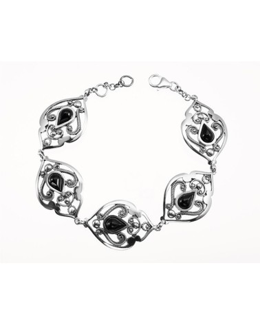 Pulsera de plata Fink azabache 'Intemporal' T065023