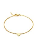 Pulsera de plata con corazón dorado