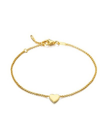 Pulsera leCarré de plata con corazón dorado