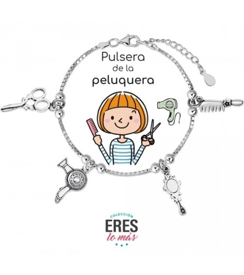 Pulsera "Eres lo Más" Peluquera - Plata de Ley
