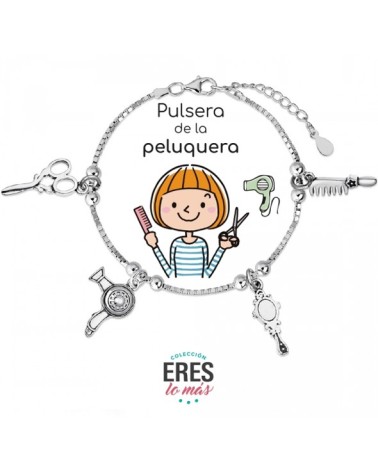 Pulsera "Eres lo Más" Peluquera - Plata de Ley