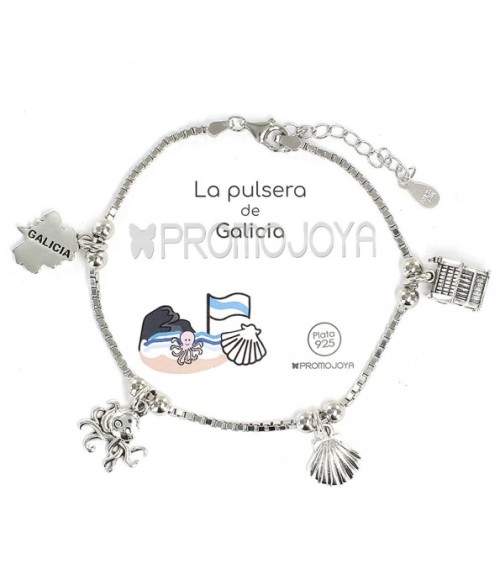 Pulsera plata Galicia 'Eres lo más' 9107866