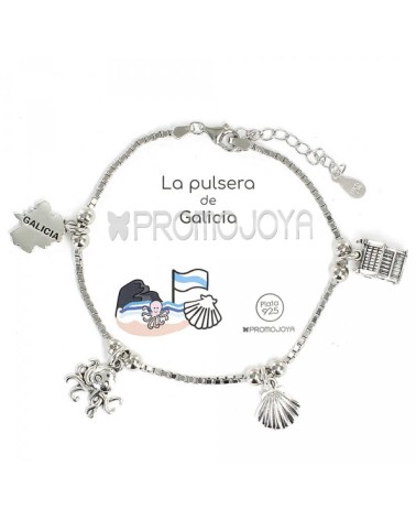 Pulsera plata Galicia 'Eres lo más' 9107866