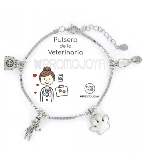 Pulsera plata 'Veterinaria' 9105402