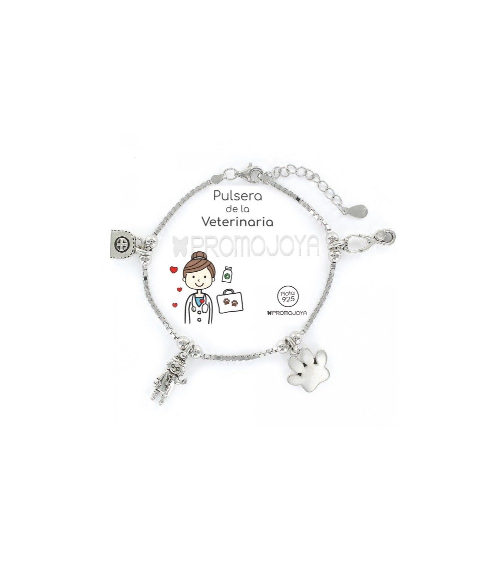 Pulsera plata 'Veterinaria' 9105402