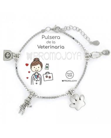 Pulsera plata 'Veterinaria' 9105402