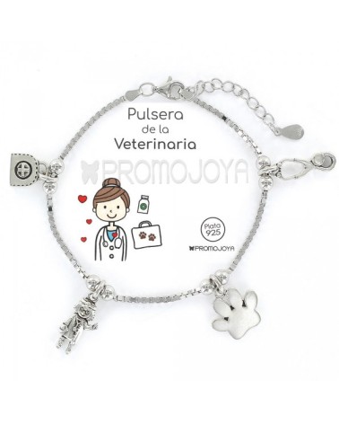 Pulsera plata 'Veterinaria' 9105402