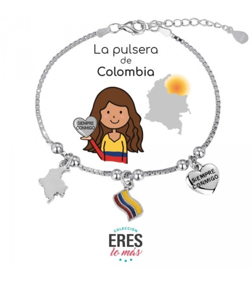 Pulsera plata 'Colombia' 9115503