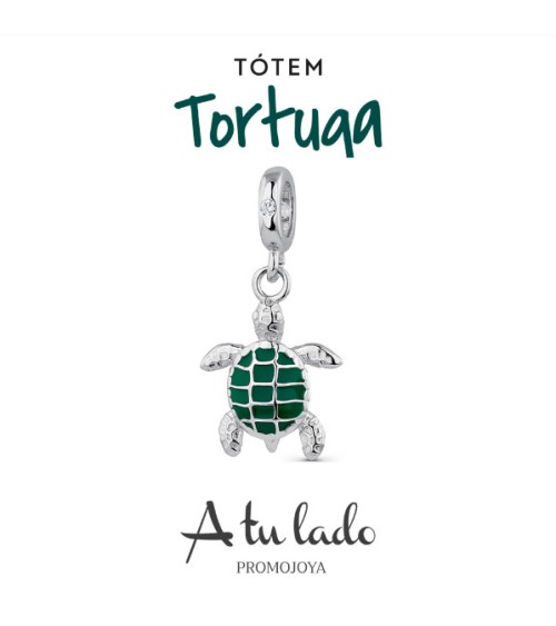 Charm de plata 'Totem tortuga' verde 9112341