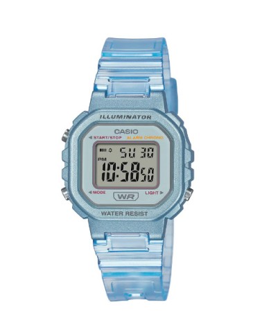 Reloj azul Casio niño transparente LA-20WHS-2A