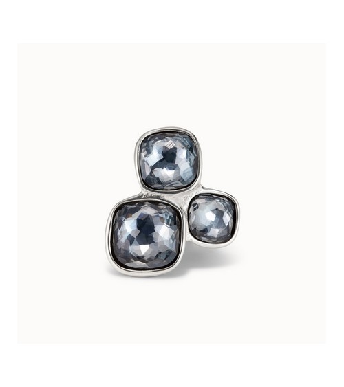 Anillo Uno de 50 Ladies ANI0704 - Baño Plata & Cristales Grises | Joyería Onix Lugo
