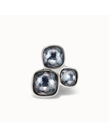 Anillo Uno de 50 Ladies ANI0704 - Baño Plata & Cristales Grises | Joyería Onix Lugo