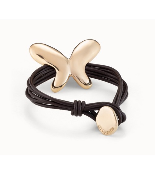 Pulsera Uno de 50 dorada 'Butterfly effect' PUL2377