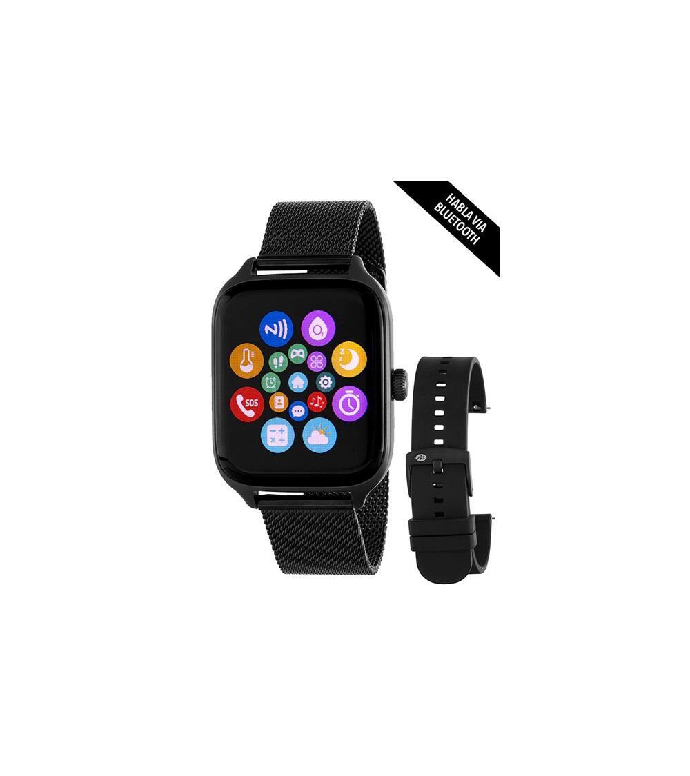 Reloj Inteligente Marea Unisex Correas intercambiables Caucho Negro y Acero  inoxidable IP negro - B58001/1