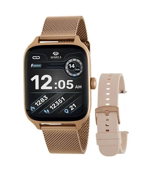 Reloj Marea Smartwatch ip chapado correa caucho de regalo - B58004/3 -  Angel Tradicion Joyeros