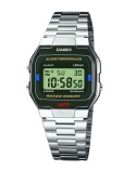 Reloj Casio vintage plateado negro A163WA-1QES