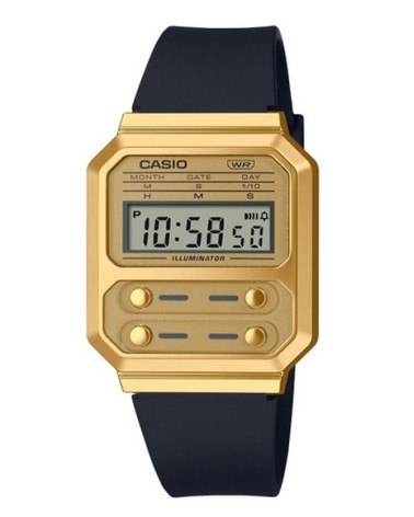 Reloj Casio digital negro dorado A100WEFG-9A
