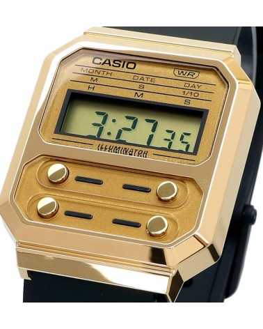 Reloj Casio digital negro dorado A100WEFG-9A