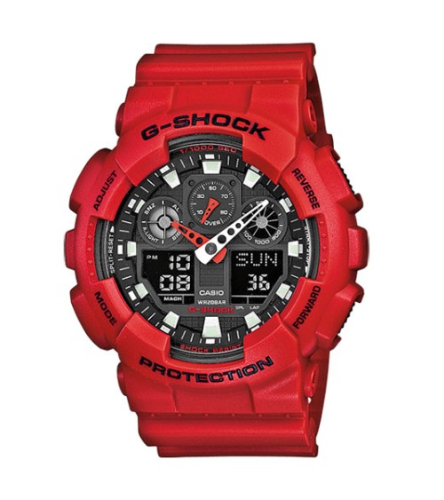 Reloj Casio G-SHOCK rojo GA-100B-4AER