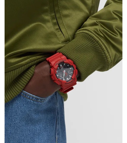 Reloj Casio G-SHOCK rojo GA-100B-4AER