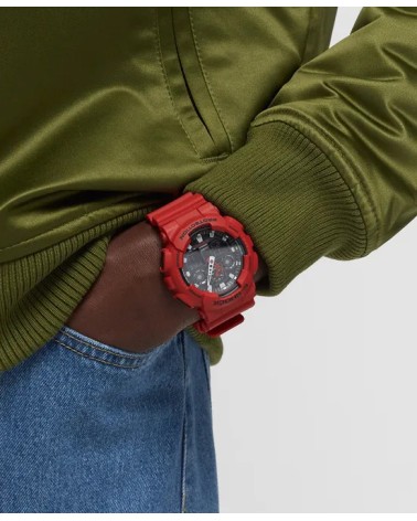 Reloj Casio G-SHOCK rojo GA-100B-4AER