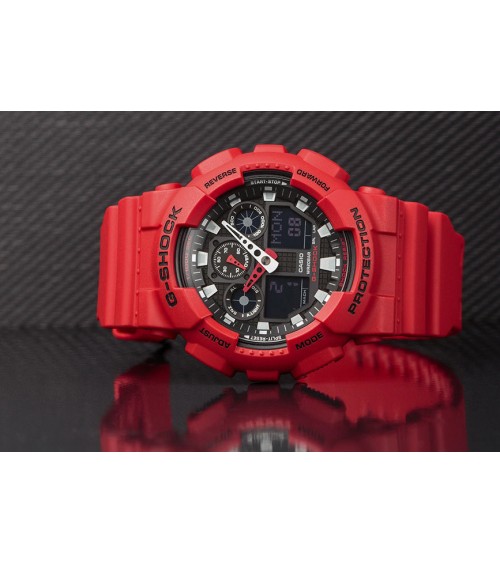 Reloj Casio G-SHOCK rojo GA-100B-4AER
