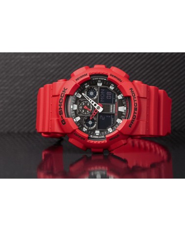 Reloj Casio G-SHOCK rojo GA-100B-4AER