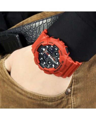 Reloj Casio G-SHOCK rojo GA-100B-4AER