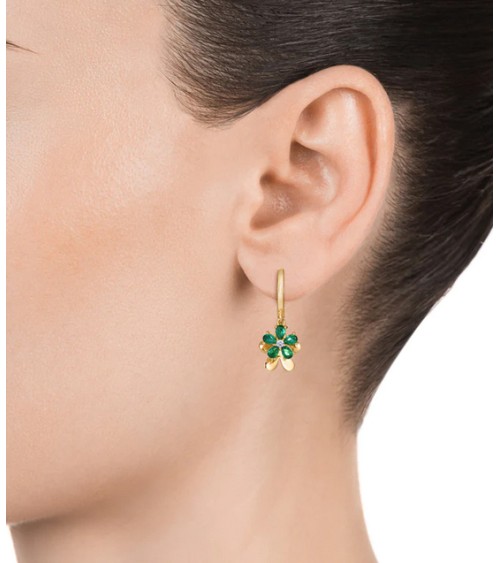 Pendientes Viceroy Trend aro flor verde 13105E100-39